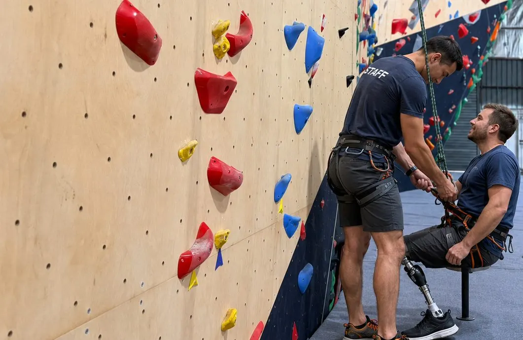 Adaptive climbing at Rocky Climb